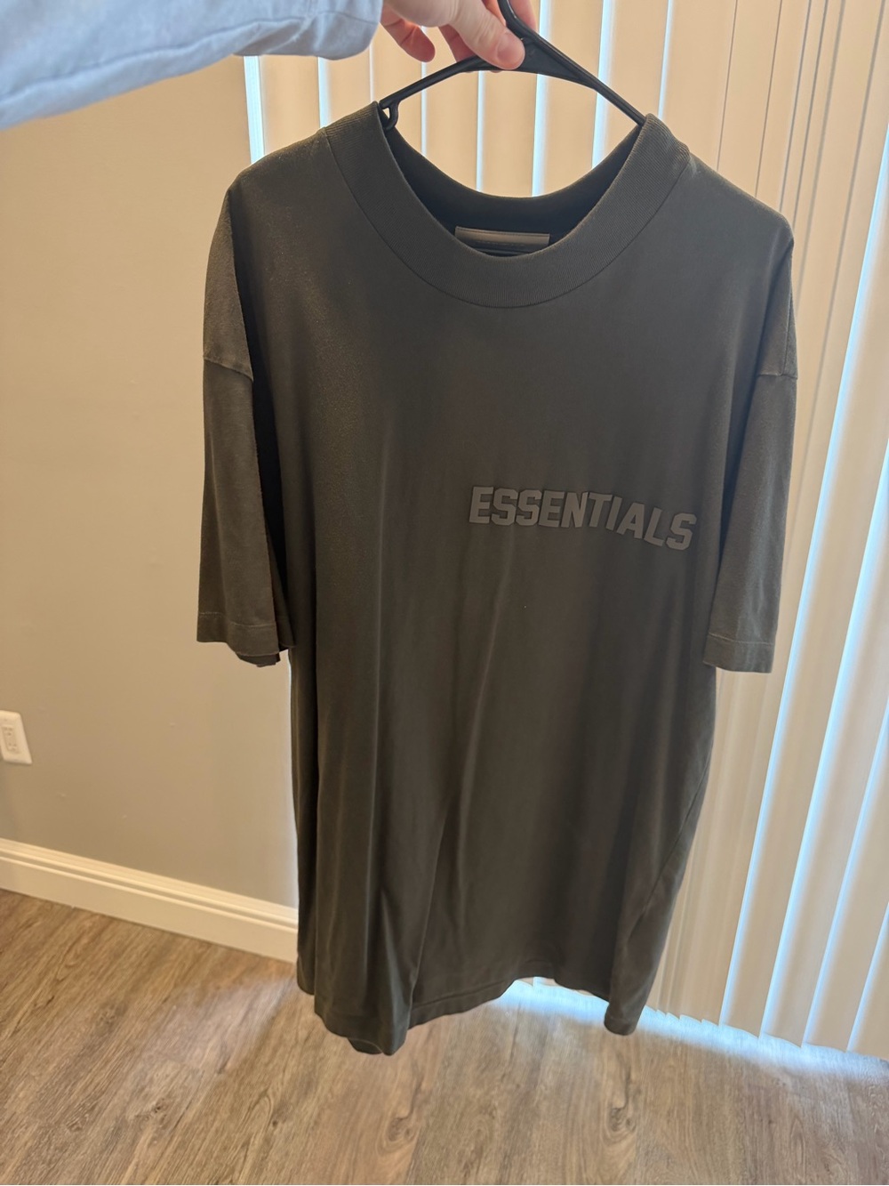 Essentials Olive Green Short Sleeve Logo Tee